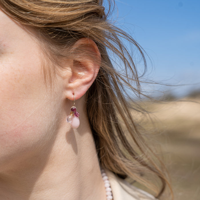Bridal jewelry gemstone earrings Anna pink