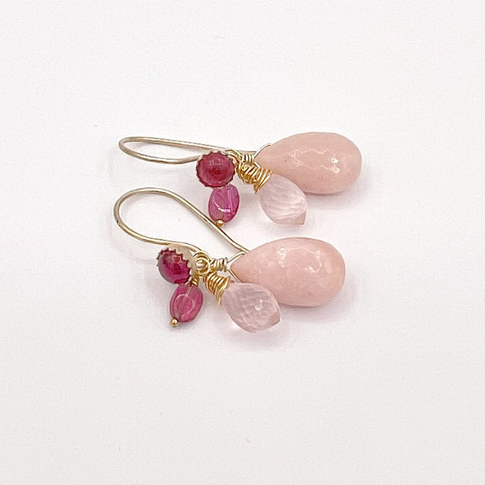 Bridal jewelry gemstone earrings Anna pink