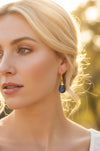 Luxe labradoriet oorbellen van Daans Design. Lange oorbellen met natuurlijke edelsteen en unieke kleurreflectie voor een verfijnde, tijdloze look.