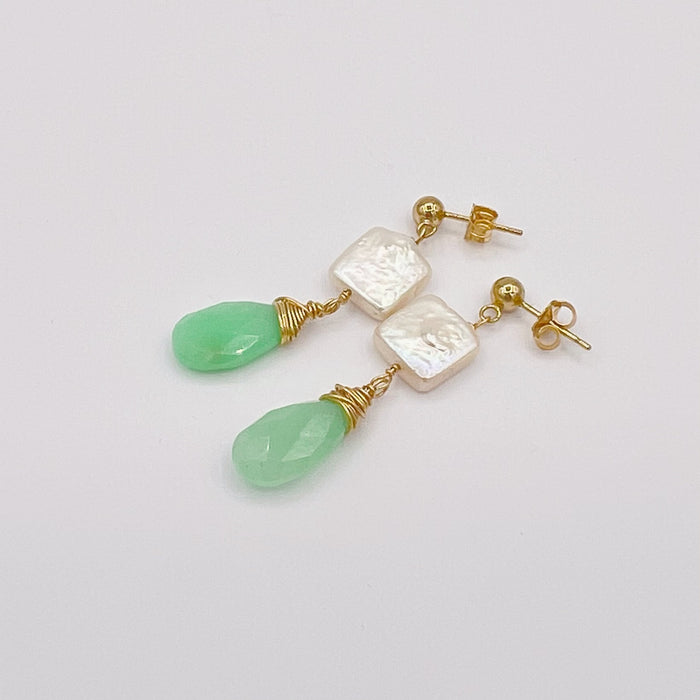 Maxima earrings gemstone drops green Chrysoprase