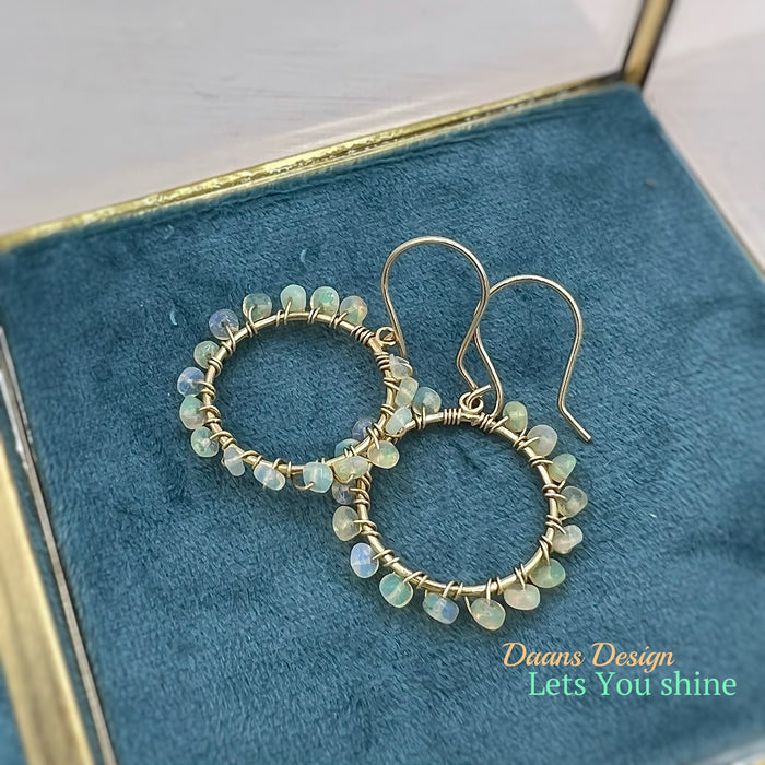 Earrings gemstones Opal "Sun"