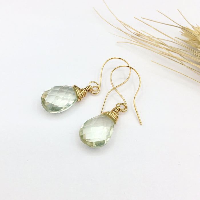 Gemstone earrings green Amethyst