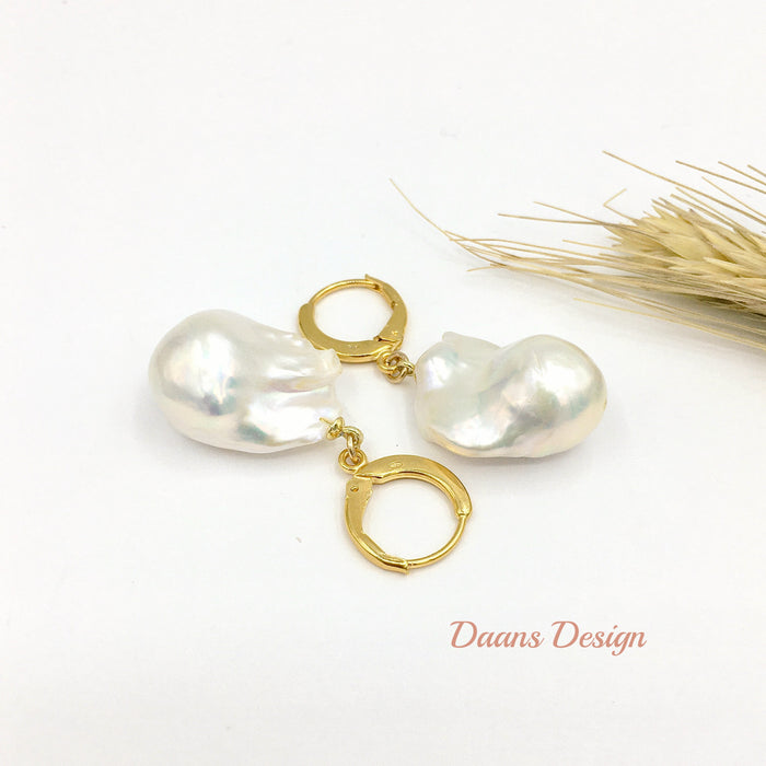 Creoles Baroque pearls XL