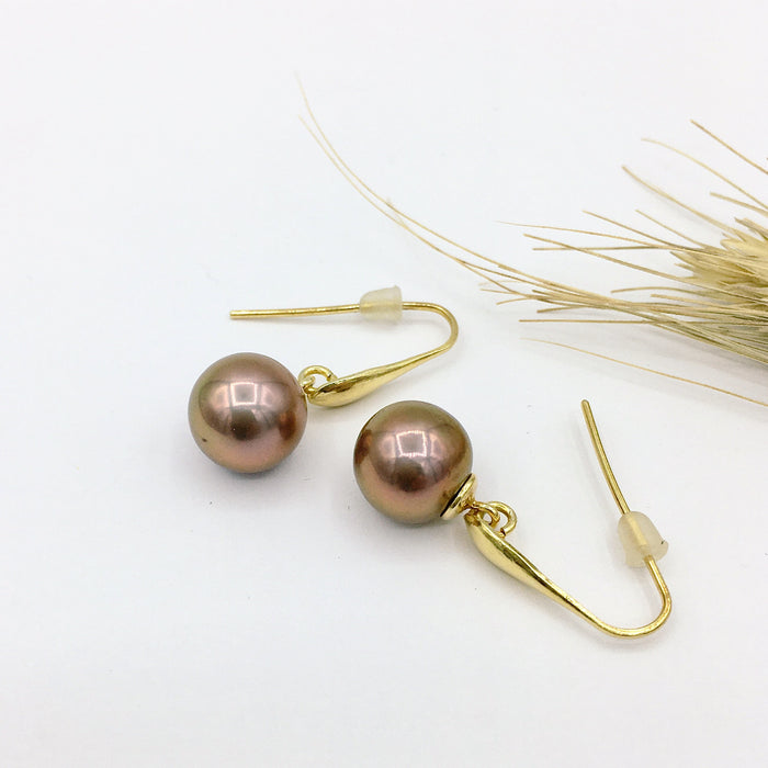 Edison pearl earrings bronze