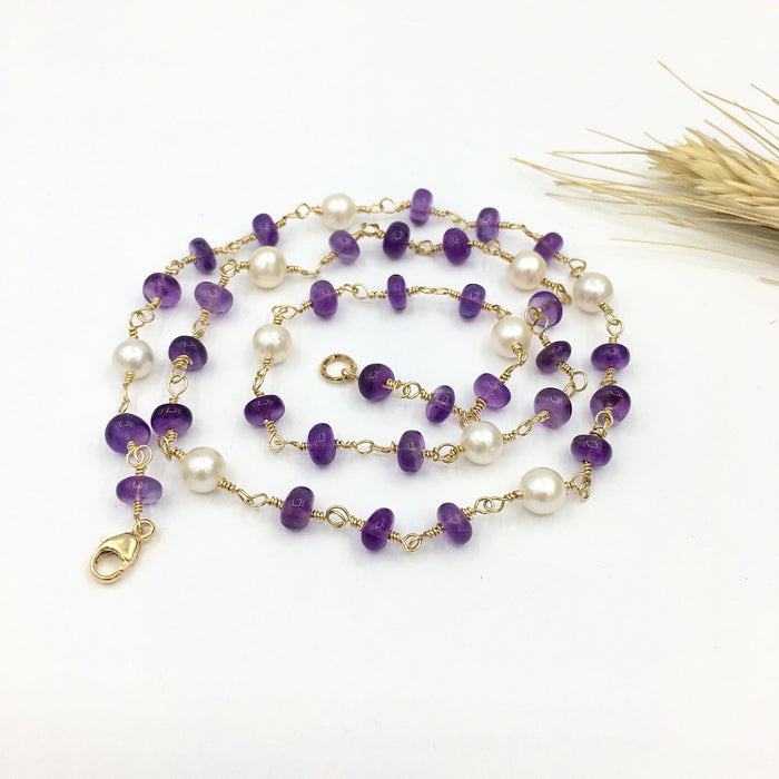 Gemstone necklace Amethyst