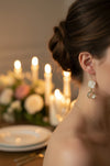 lange oorbellen met amehist edelsteen druppels voor een romantisch avondje uit