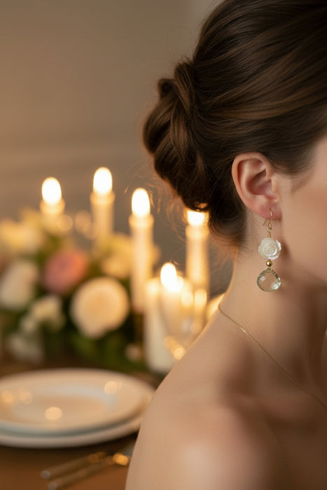 lange oorbellen met amehist edelsteen druppels voor een romantisch avondje uit