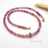 saffier ketting met gold filled details van Daans Design 45  cm lengte
