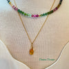 Echte citrien hanger ook mooi te combineren met andere edelsteen kettingen voor layering